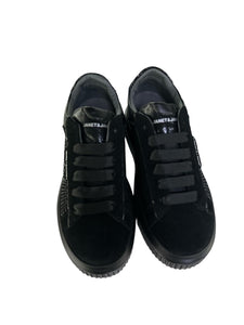 Janet&Janet sneakers donna platform nere in camoscio con strass