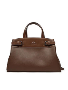 Armani Exchange Borsa tote grande marrone scuro