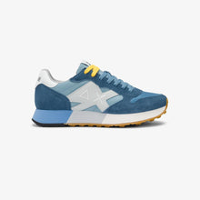 Carica l'immagine nel visualizzatore di Gallery, Sun68 Sneakers Uomo Jaki Bicolor in nylon e suede avio scuro/verde salvia
