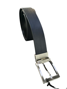 Emporio Armani Cintura reversibile in pelle bicolore blu e nera