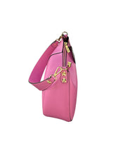 Carica l&#39;immagine nel visualizzatore di Gallery, MBRC Borsa media in pelle liscia mezzaluna rosa shocking linea curvy C143
