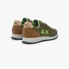 Carica l'immagine nel visualizzatore di Gallery, Sun68 Sneakers Uomo Tom Multicolor in nylon e suede verde militare

