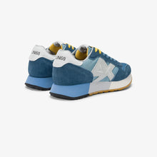 Carica l'immagine nel visualizzatore di Gallery, Sun68 Sneakers Uomo Jaki Bicolor in nylon e suede avio scuro/verde salvia
