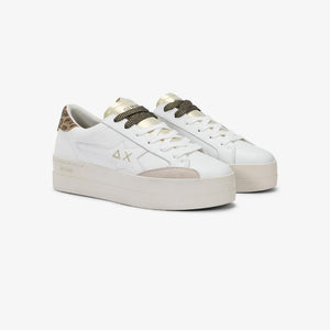 Sun68 Sneakers donna Big katy leather bianche retro leopardato
