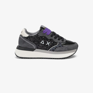Sun68 Sneakers donna Big Ally Glitter in similpelle e suede animalier glitter