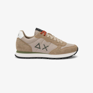 Sun68 Sneakers Uomo Tom solid beige logo verde