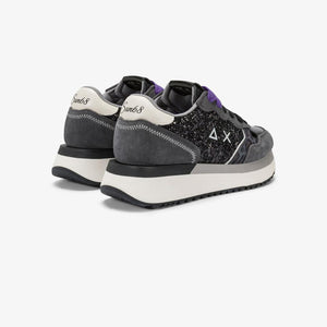 Sun68 Sneakers donna Big Ally Glitter in similpelle e suede animalier glitter