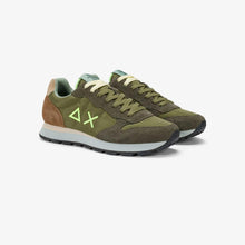 Carica l'immagine nel visualizzatore di Gallery, Sun68 Sneakers Uomo Tom Multicolor in nylon e suede verde militare

