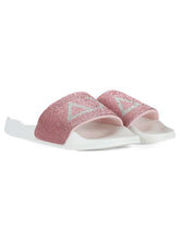 Carica l&#39;immagine nel visualizzatore di Gallery, Sun68 ciabatte donna rosa logo argento strass
