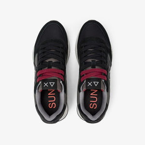 Sun68 Sneakers Uomo Jaki Bicolor in nylon e suede nero e grigio