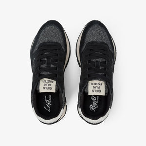 Sun68 Sneakers donna Ally Glitter in mesh e suede nero/argento
