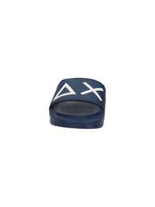 Sun68 ciabatte uomo PU blu navy logo bianco