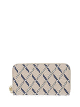 Carica l'immagine nel visualizzatore di Gallery, Armani Exchange portafoglio donna beige logo all-over blu
