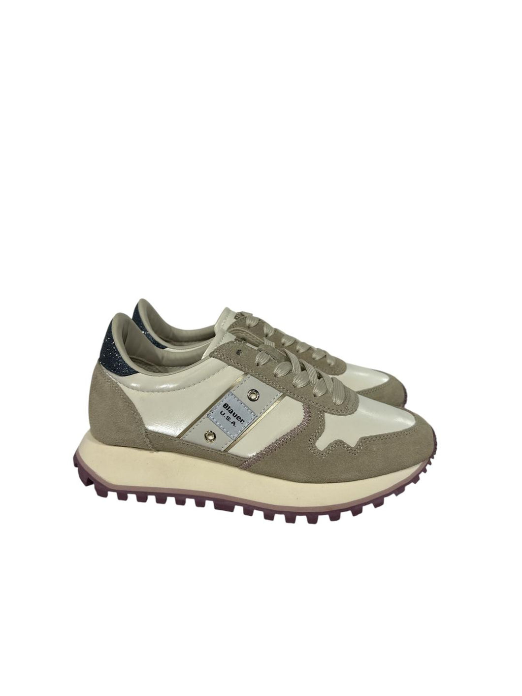 Blauer sneakers donna F5MILLEN03 beige e crema