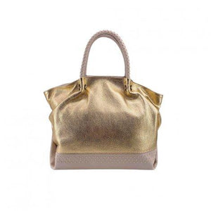 MBRC Borsa grande donna a mano linea chiodo dorata con borchie C164