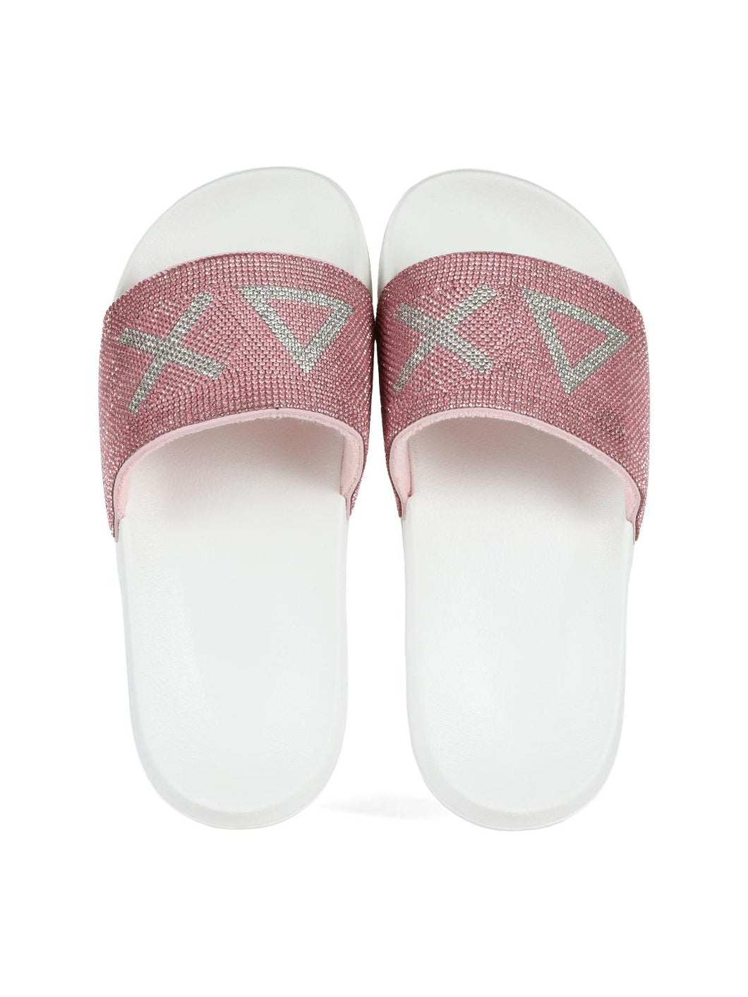 Sun68 ciabatte donna rosa logo argento strass