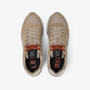 Sun68 Sneakers Uomo Tom solid beige logo verde
