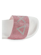 Carica l&#39;immagine nel visualizzatore di Gallery, Sun68 ciabatte donna rosa logo argento strass
