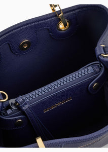 Emporio Armani Shopper piccola MyEA stampa cervo blu notte