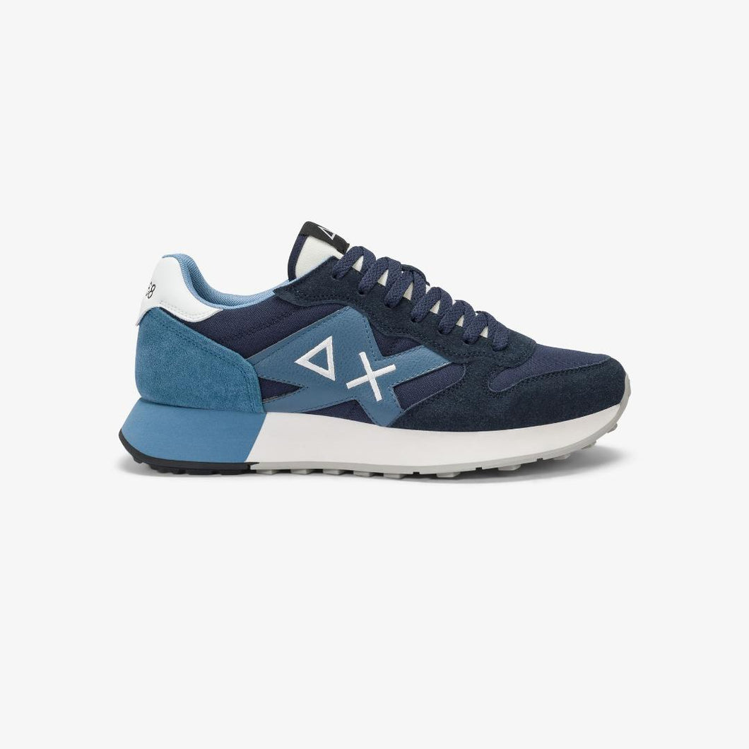 Sun68 Sneakers Uomo Jaki Solid in nylon e suede navy blue