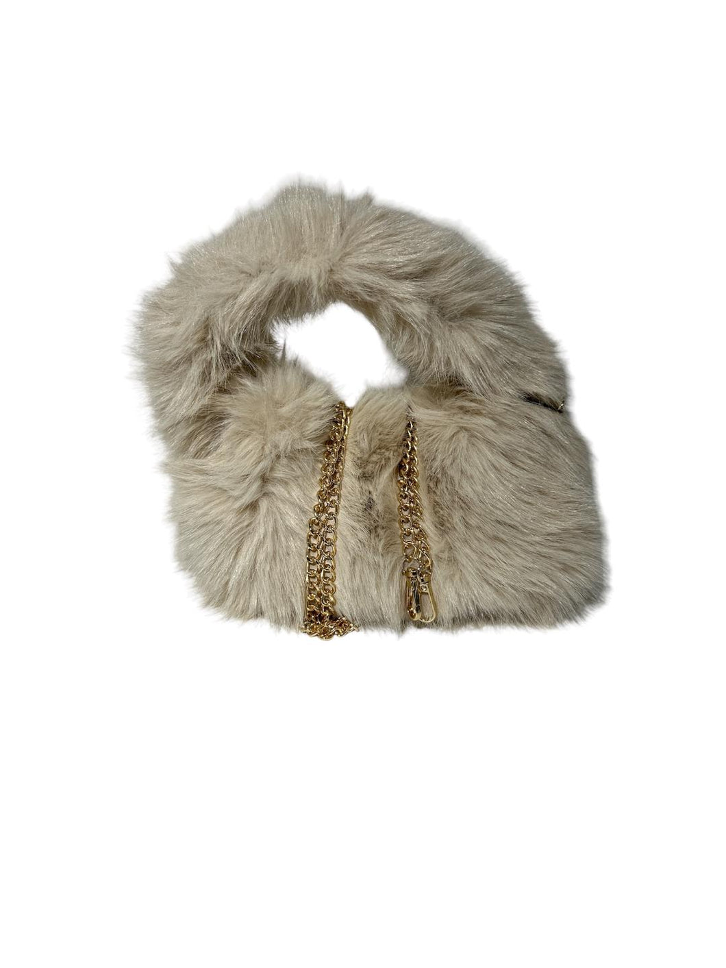 Massimo Braccialini borsa linea fur in pelliccia crema