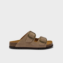 Carica l'immagine nel visualizzatore di Gallery, Scholl sandali noelle donna regolabili beige scuro scamosciati fibbia bronzo
