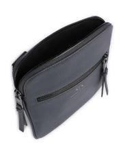 Carica l'immagine nel visualizzatore di Gallery, Armani Exchange tracolla flat semi-rigida blu ebony con tasca esterna

