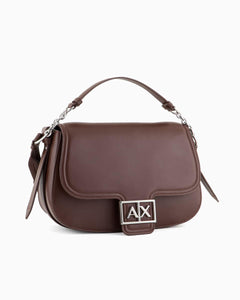 Armani Exchange bag stondata con logo marrone