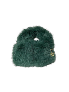 Massimo Braccialini borsa linea fur in pelliccia verde petrolio