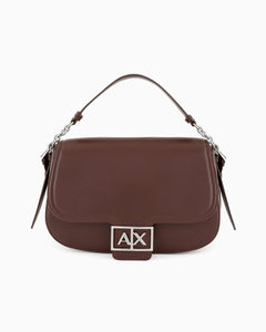 Armani Exchange bag stondata con logo marrone