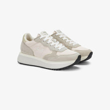 Carica l'immagine nel visualizzatore di Gallery, Sun68 Sneakers donna Big Ally Gold in suede e nylon bianco panna
