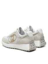 Carica l&#39;immagine nel visualizzatore di Gallery, Liu Jo sneakers in suede e brighty mesh bianche e grigie
