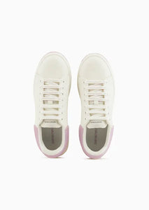 Emporio Armani Sneakers in pelle con retro in gomma a contrasto