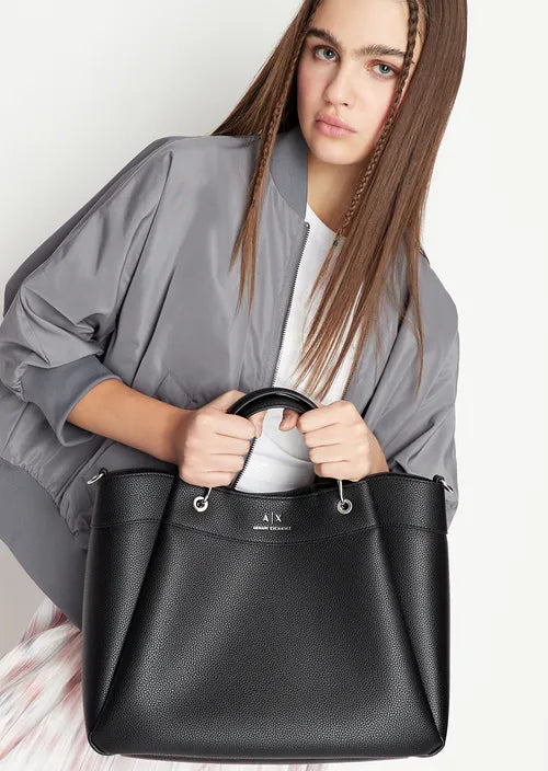 Armani Exchange borsa a mano con tracolla logata sfumata