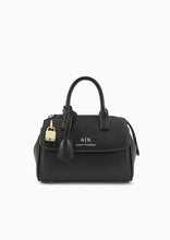 Carica l&#39;immagine nel visualizzatore di Gallery, Armani Exchange Borsa a mano bauletto piccolo con lucchetto nero
