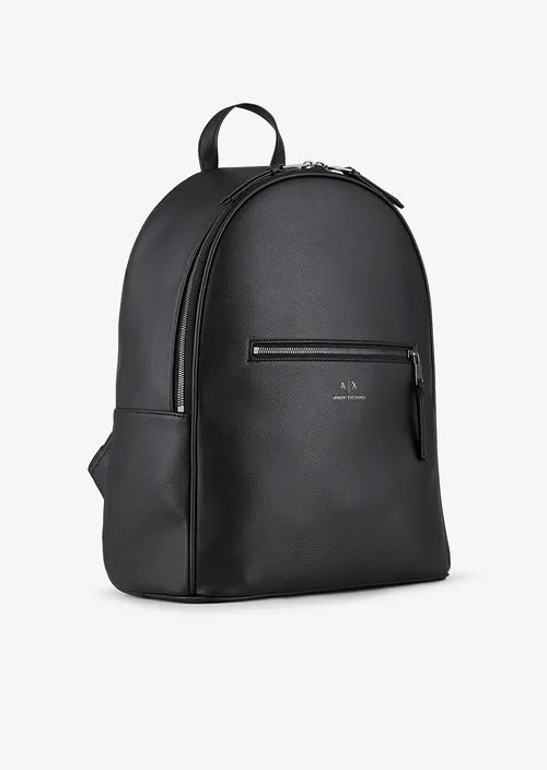 Armani Exchange Zaino nero semi-rigido con tasca esterna