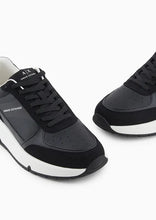 Carica l&#39;immagine nel visualizzatore di Gallery, Armani Exchange Sneakers nere pelle e camoscio
