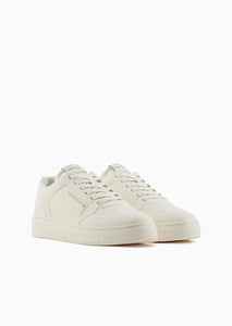 Emporio Armani Sneakers in pelle con dettagli termoformati bianco