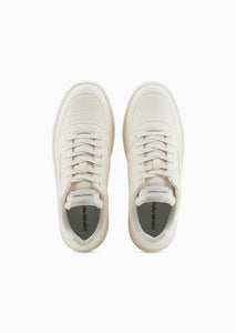 Emporio Armani Sneakers in pelle con dettagli termoformati bianco