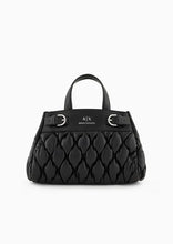 Carica l&#39;immagine nel visualizzatore di Gallery, Armani Exchange Borsa tote piccola effetto puffy nera
