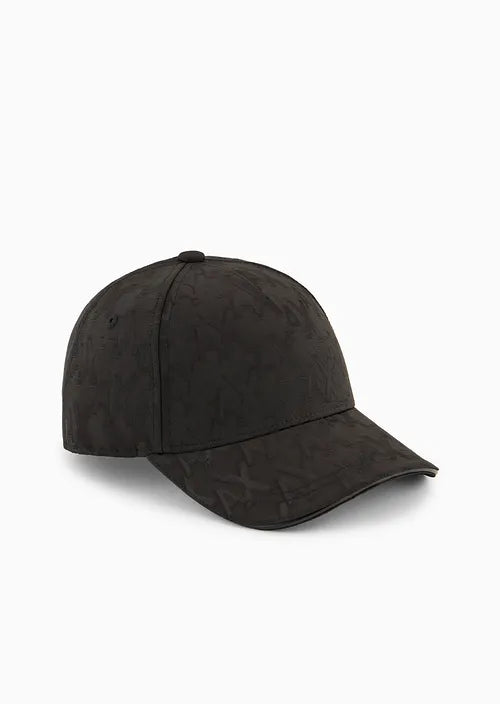 Armani Exchange Cappello con visiera con monogram tono su tono