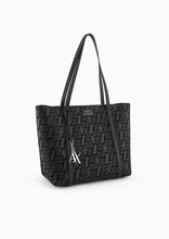 Carica l&#39;immagine nel visualizzatore di Gallery, Armani Exchange Borsa shopper logo in rilievo grande nera
