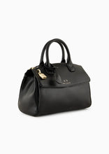 Carica l&#39;immagine nel visualizzatore di Gallery, Armani Exchange Borsa a mano bauletto piccolo con lucchetto nero
