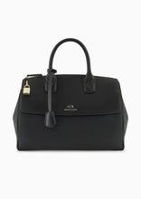 Carica l&#39;immagine nel visualizzatore di Gallery, Armani Exchange Borsa a mano bauletto grande con lucchetto nero
