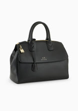 Carica l&#39;immagine nel visualizzatore di Gallery, Armani Exchange Borsa a mano bauletto grande con lucchetto nero
