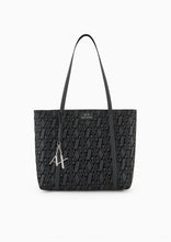 Carica l&#39;immagine nel visualizzatore di Gallery, Armani Exchange Borsa shopper logo in rilievo grande nera
