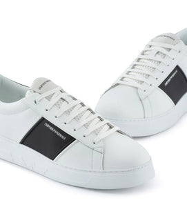 Emporio Armani Sneakers in pelle con dettagli in gomma